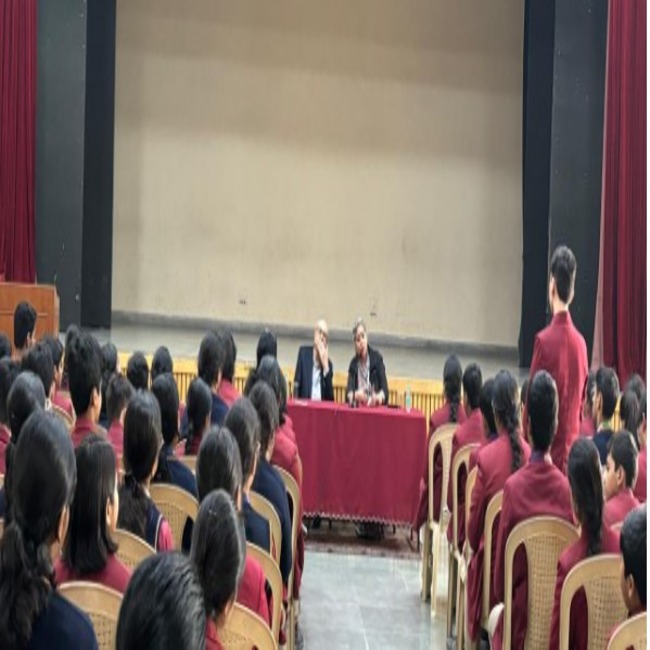 School chairman interacts with classes 8 and 9 on Democracy